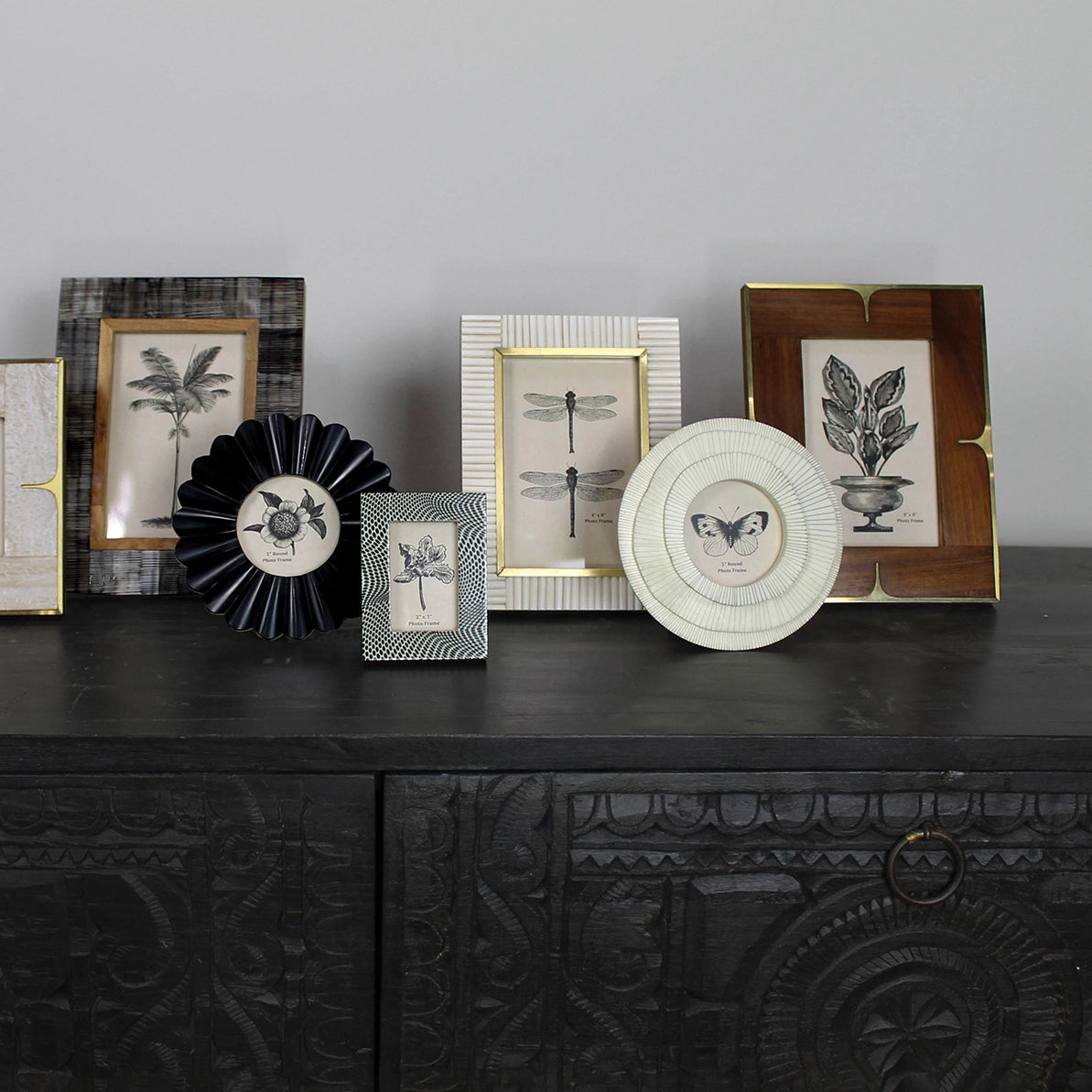 Picture Frame, Wood & Brass 4x6