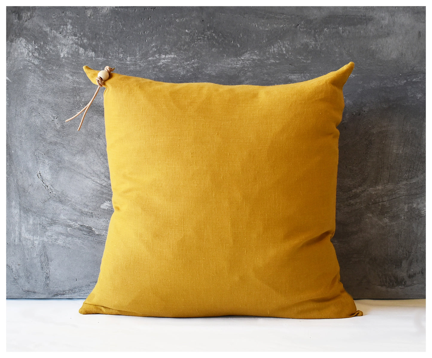 Mustard Washed Linen Pillow