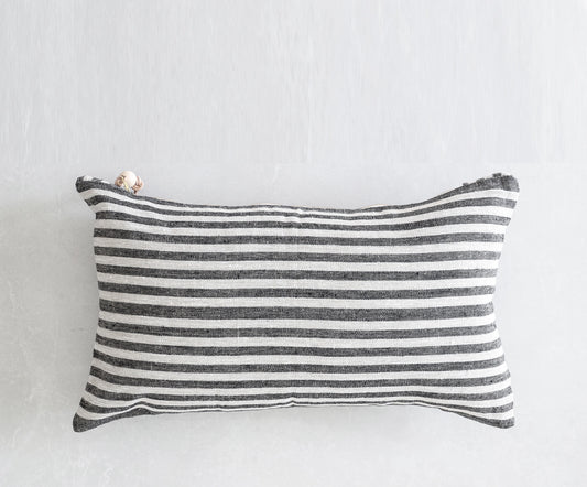 The Stripe Lumbar Pillow - Heavy Linen