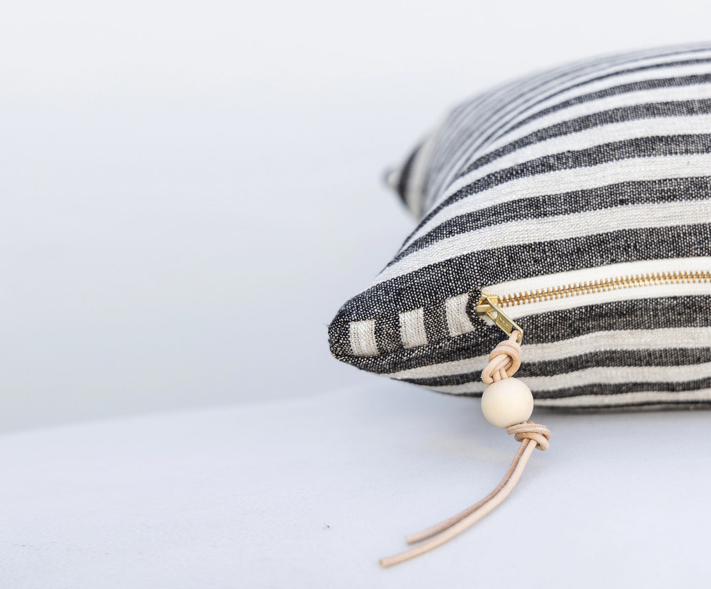 The Stripe Lumbar Pillow - Heavy Linen