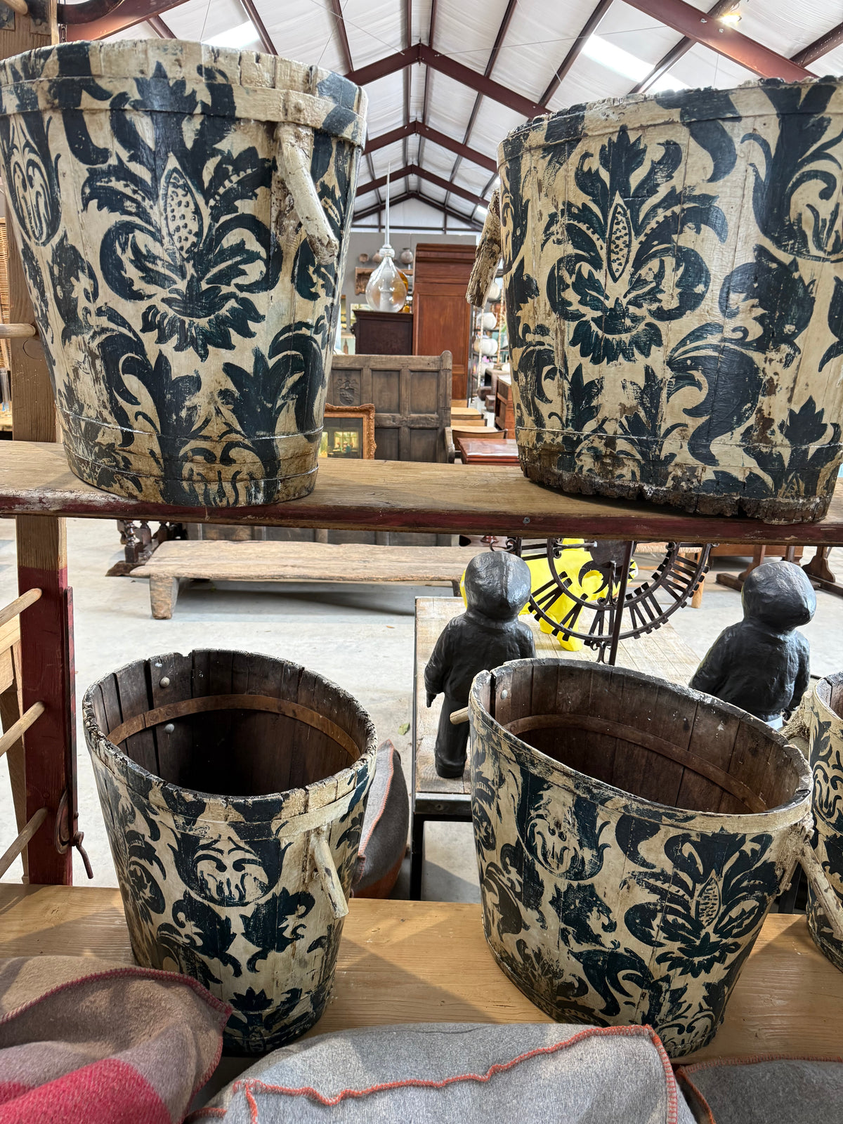 Vintage Painted Wooden Grape Hods