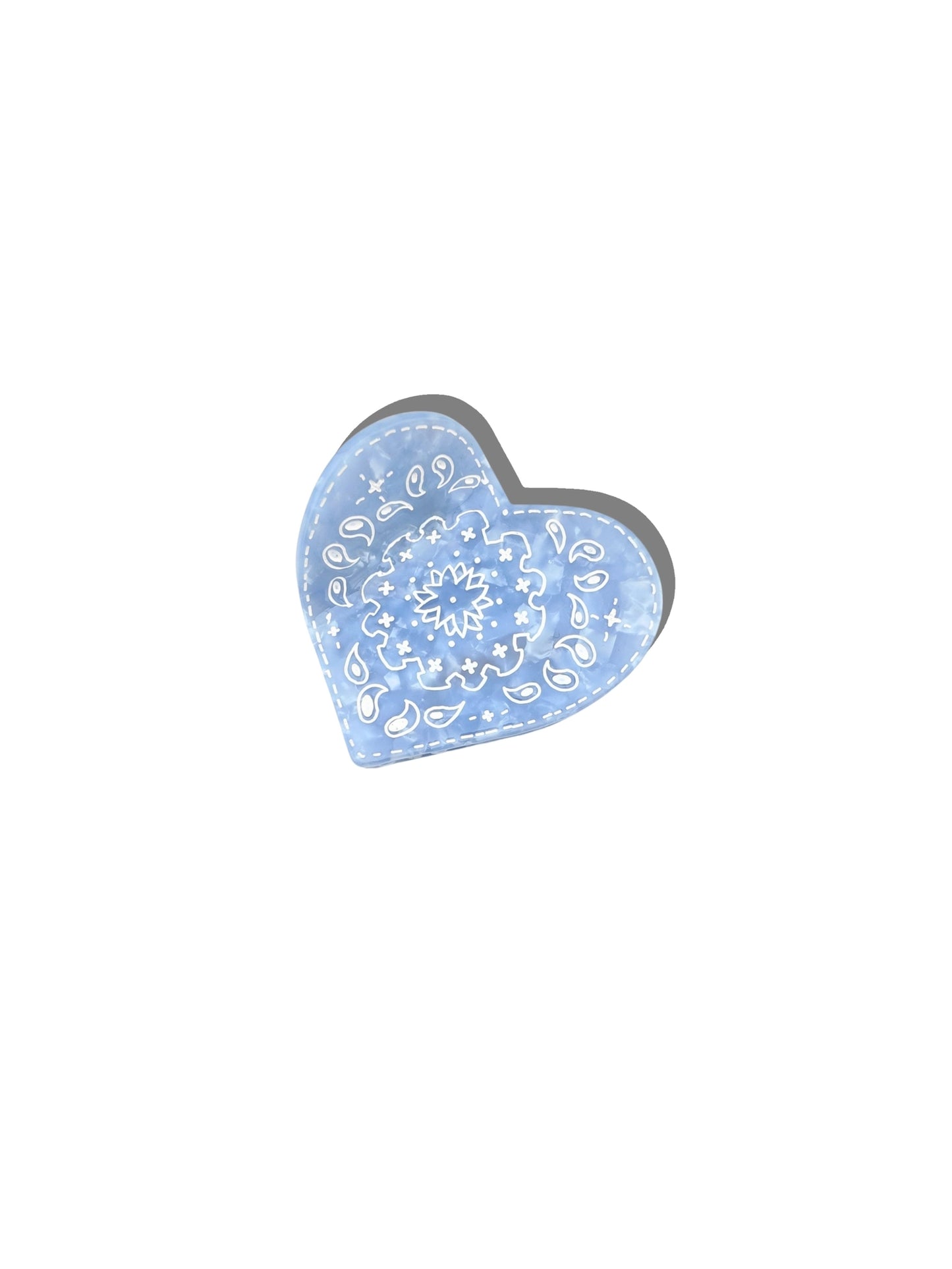 Hand-Painted Paisley Heart Claw Hair Clip