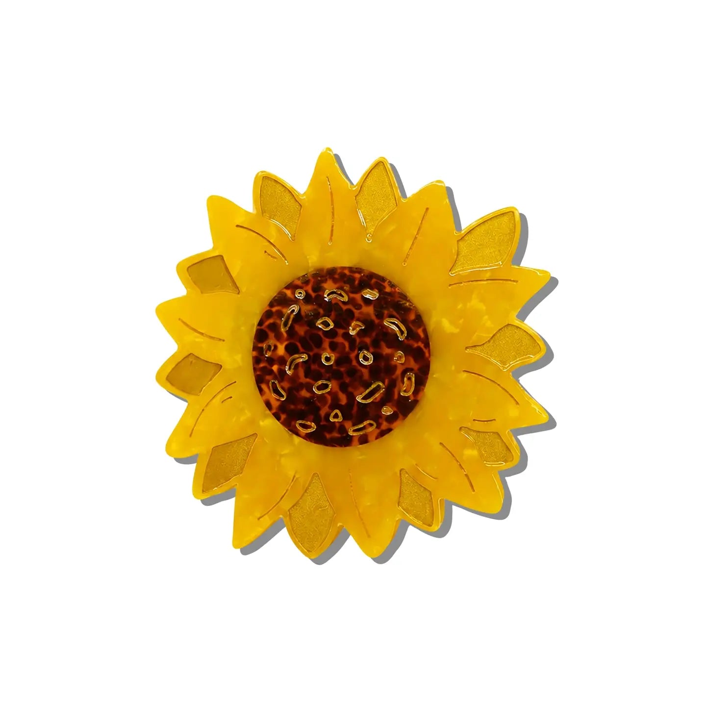 Hand-Painted Sunflower Claw Hair Clip | Eco-Friendly