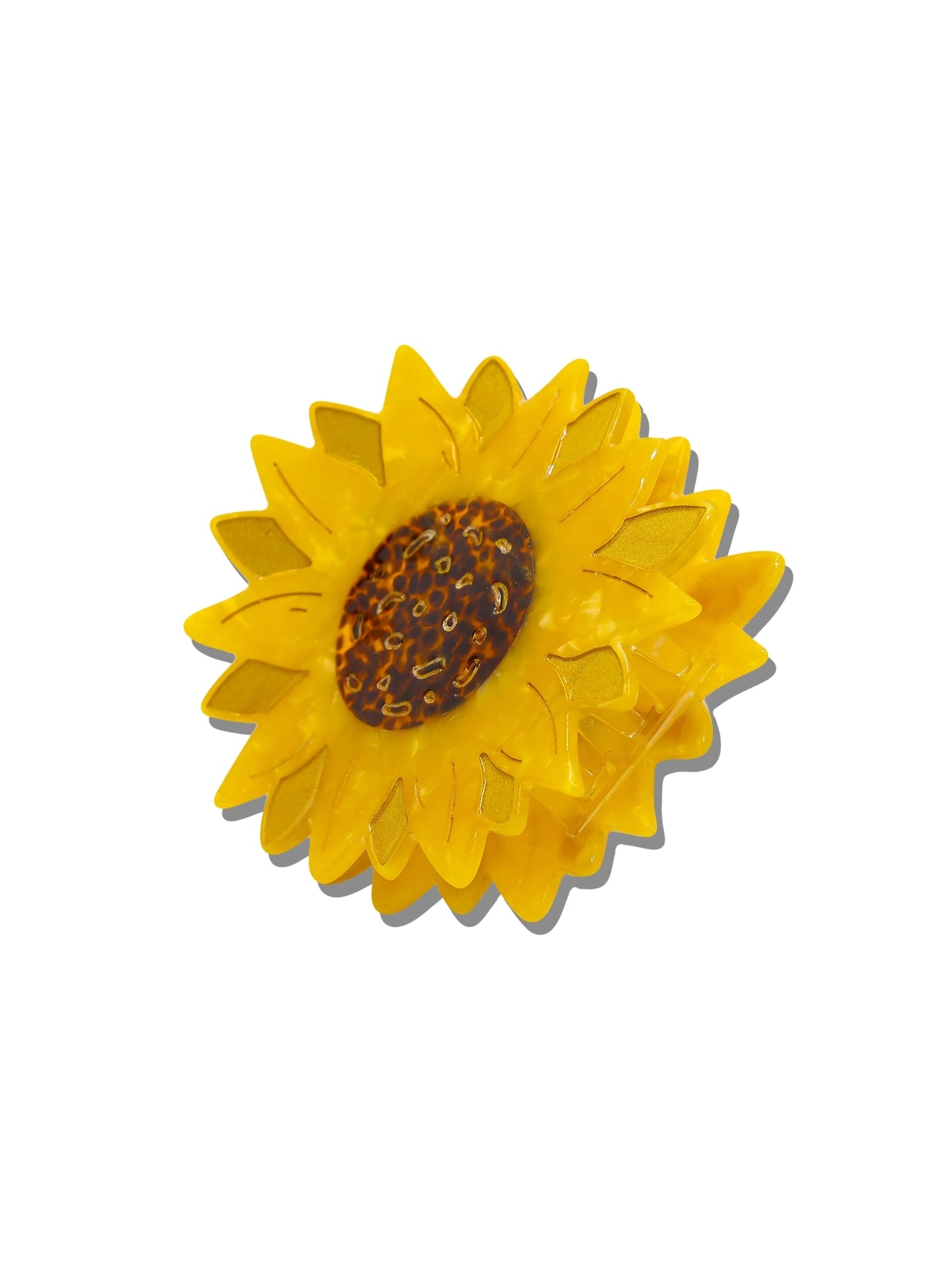 Hand-Painted Sunflower Claw Hair Clip | Eco-Friendly