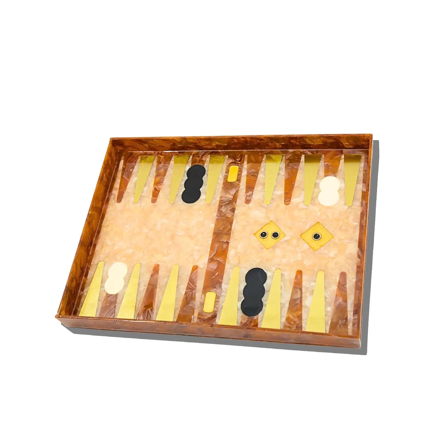 Hand-Painted Backgammon Inlay Heirloom Tray