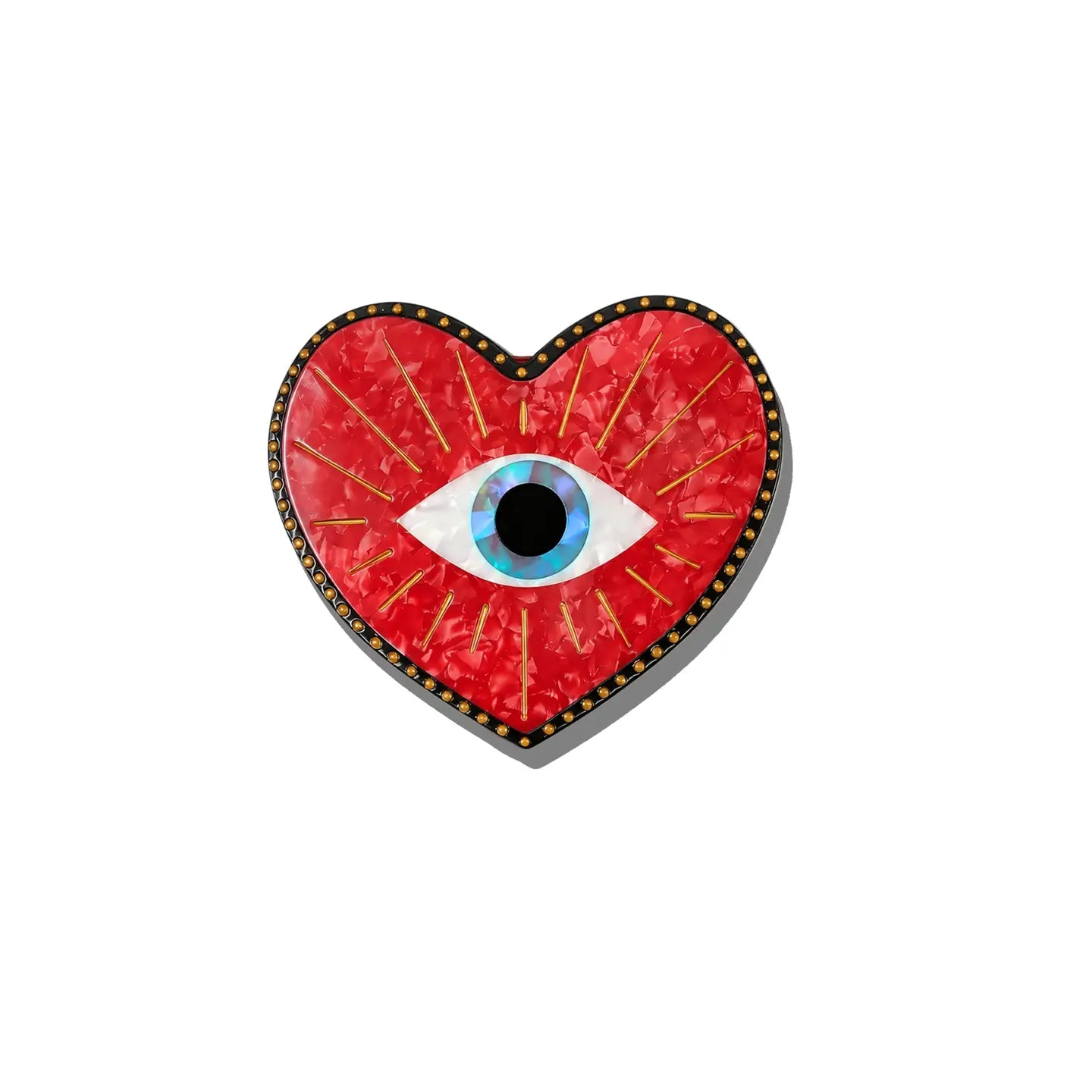 Hand-Painted Lucky Eye Heart Jewelry Box
