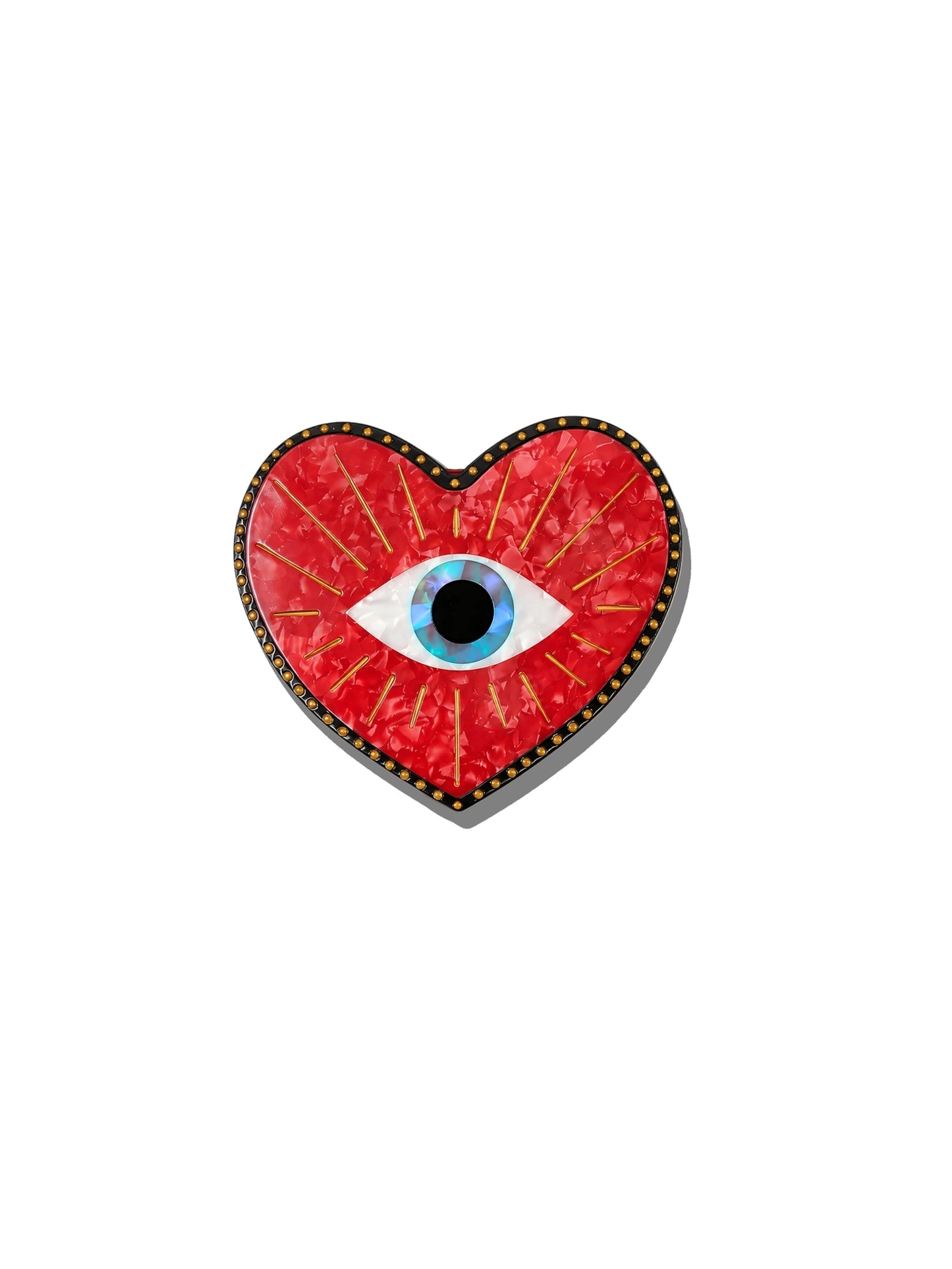 Hand-Painted Lucky Eye Heart Jewelry Box