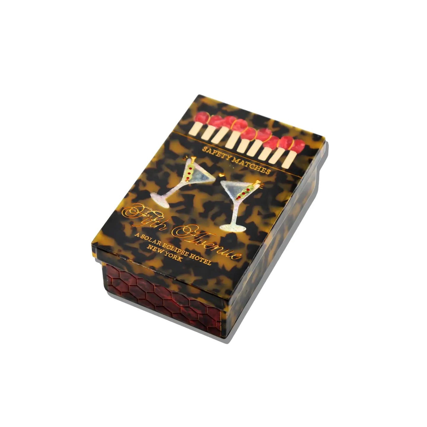 Hand-Painted Martini Matchbox Heirloom Box