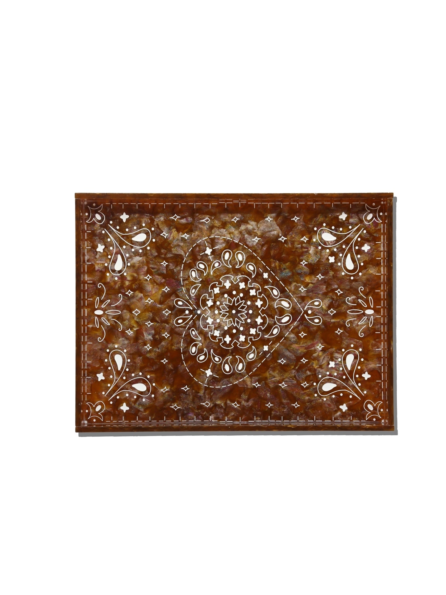 Hand-Painted Paisley Inlay Heirloom Tray