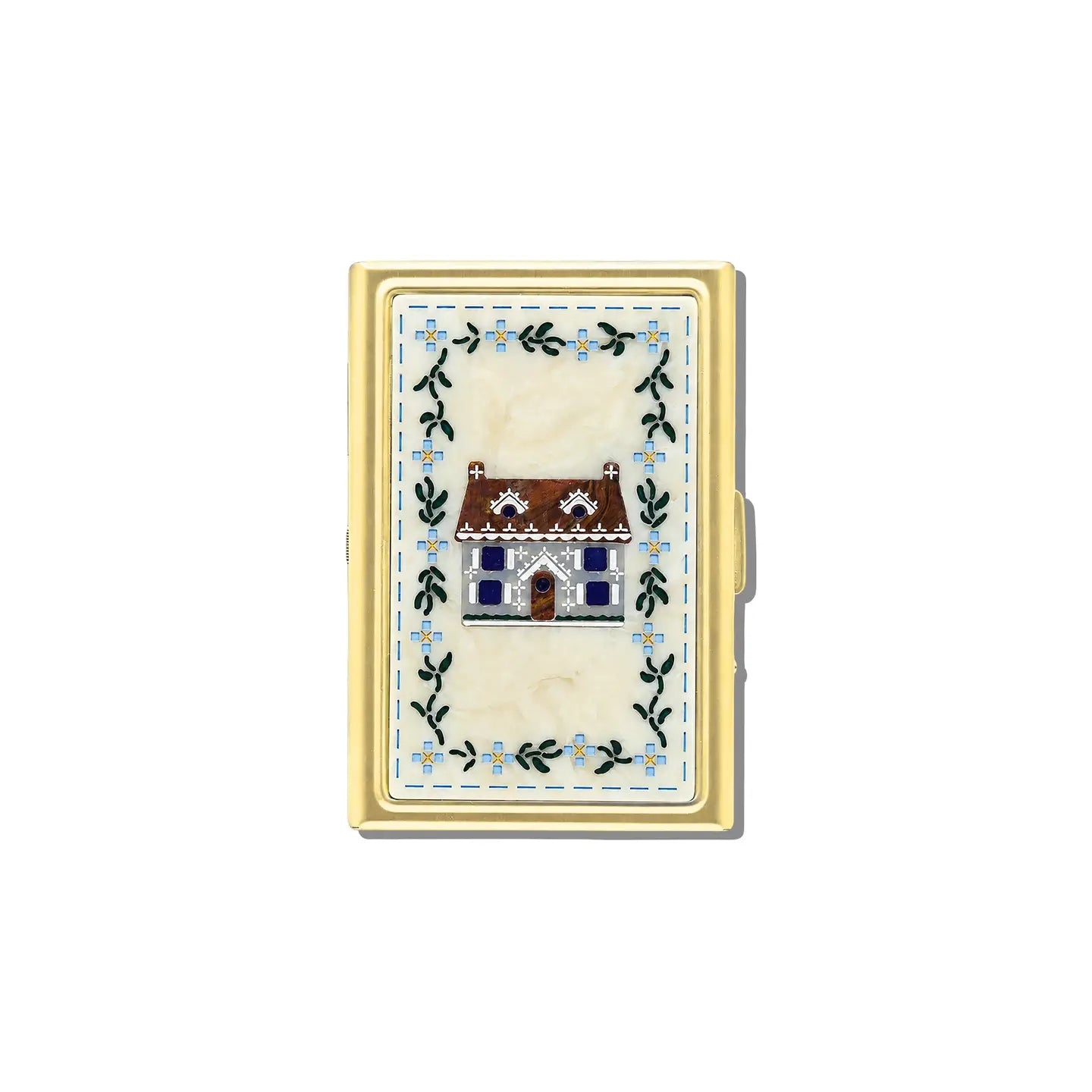 Hand-Painted Cottage Vintage Cigarette Wallet
