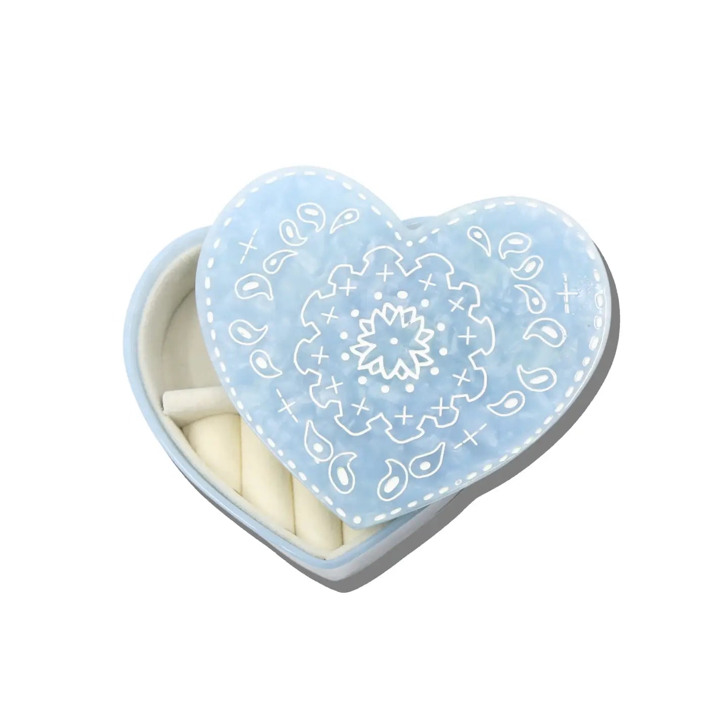 Hand-Painted Paisley Heart Jewelry Box