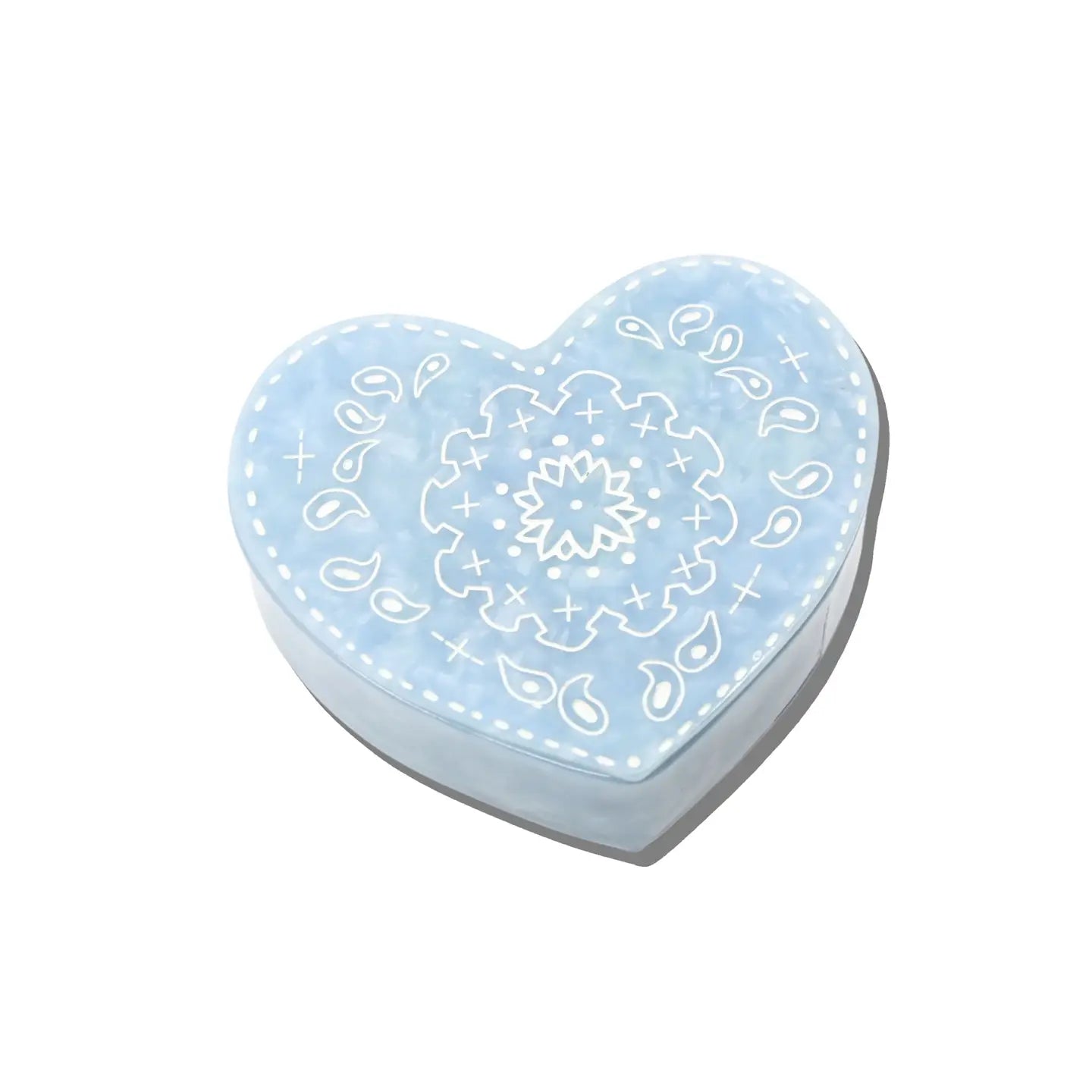 Hand-Painted Paisley Heart Jewelry Box
