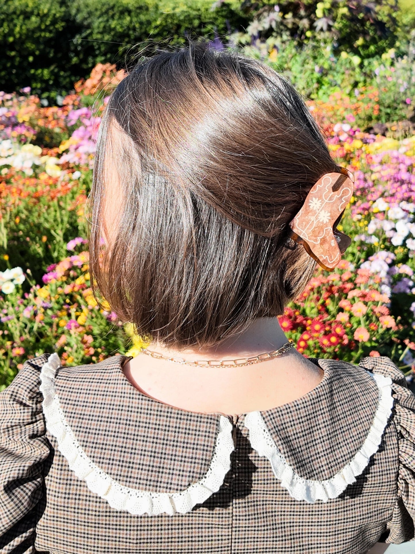 Hand-Painted Daisy Cowboy Boot Claw Hair Clip