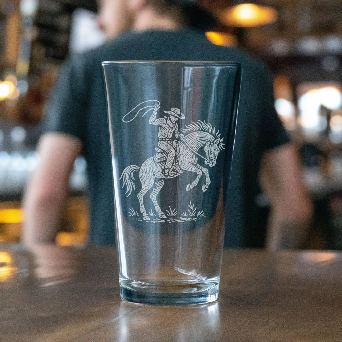 Cowboy Drinking Glass