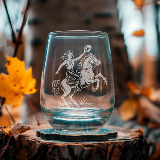 Cowgirl Wine Glass