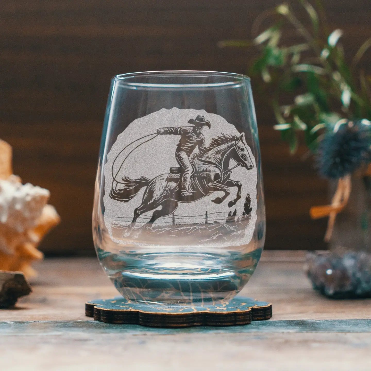 Rodeo Cowboy Wine Glass