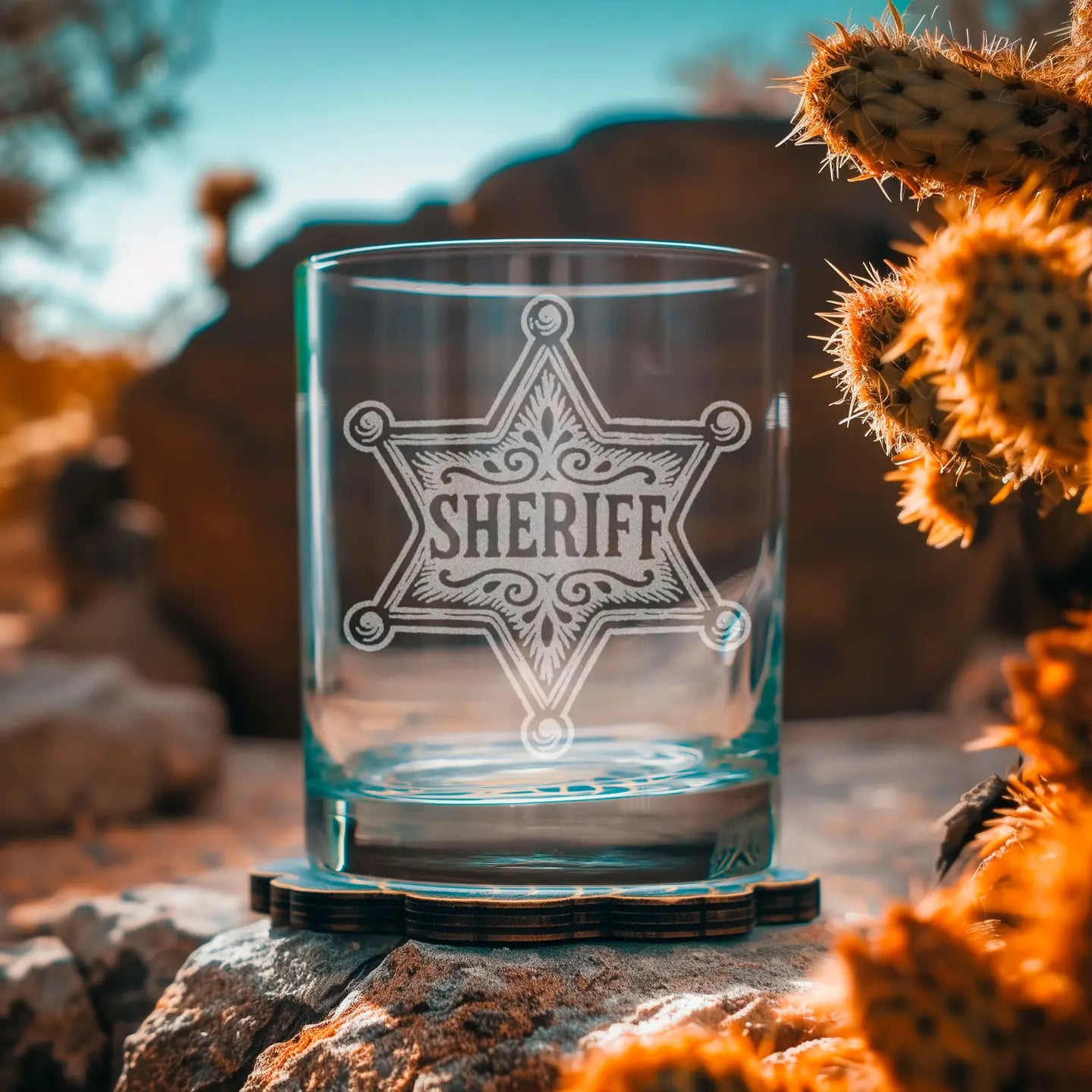 Western Sheriff Badge Glass