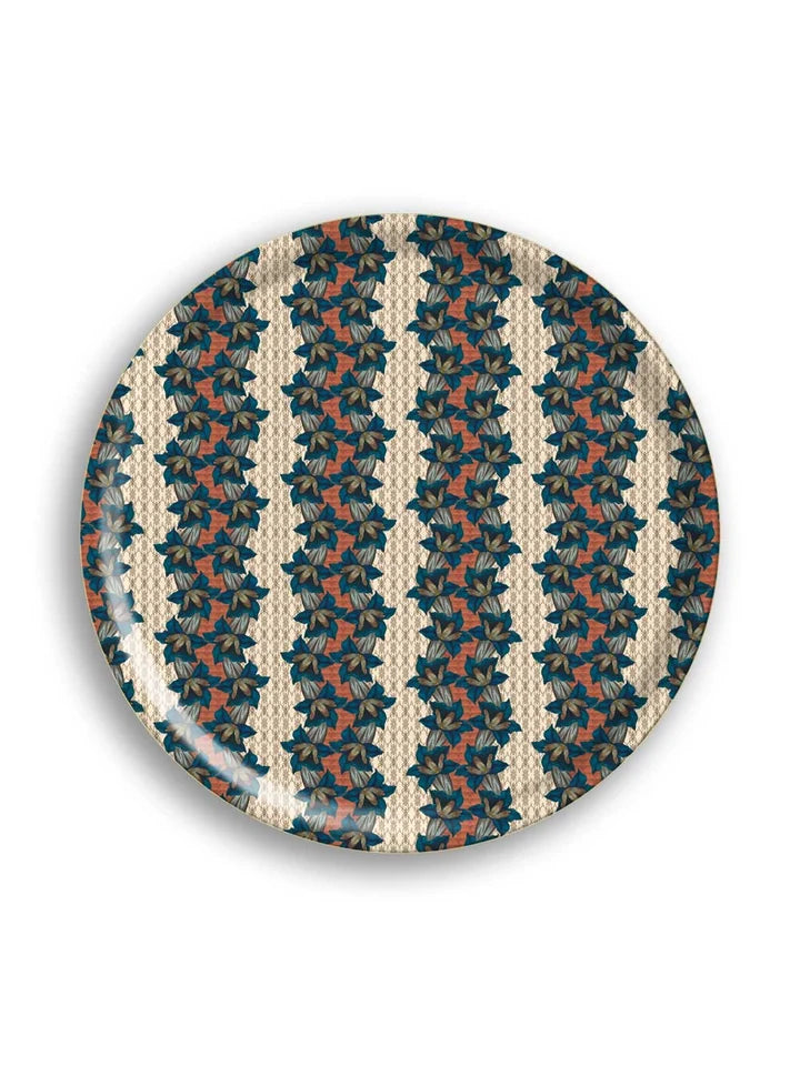 Blue Trumpet Large Round Tray