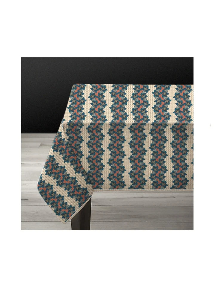 Blue Trumpet Large 60” x 120” Linen Tablecloth