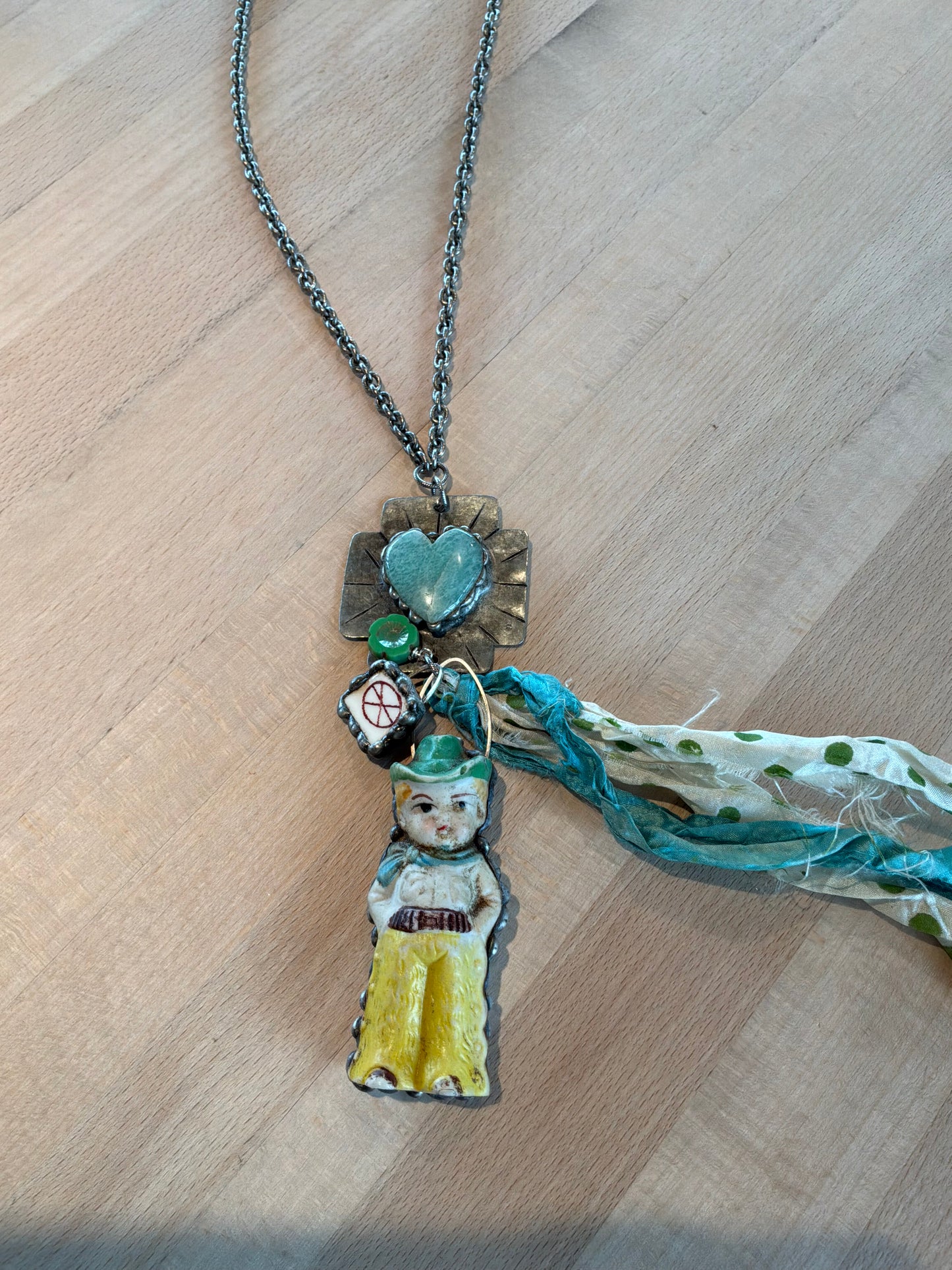 Small Cowboy with Yellow Pants Necklace