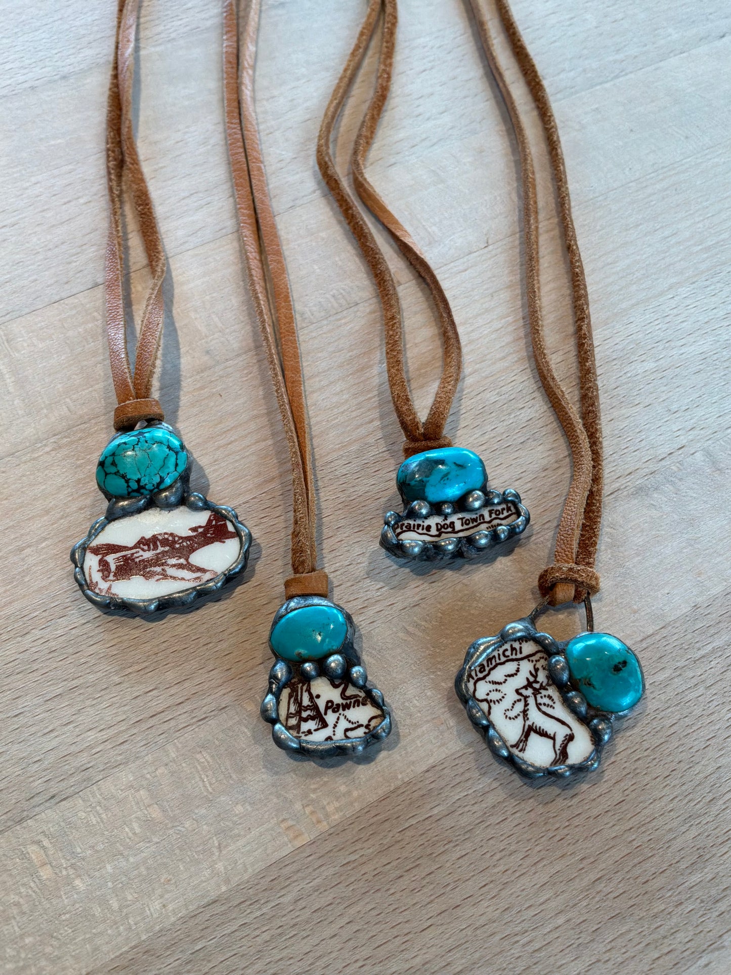 Small Bits on Leather Necklace