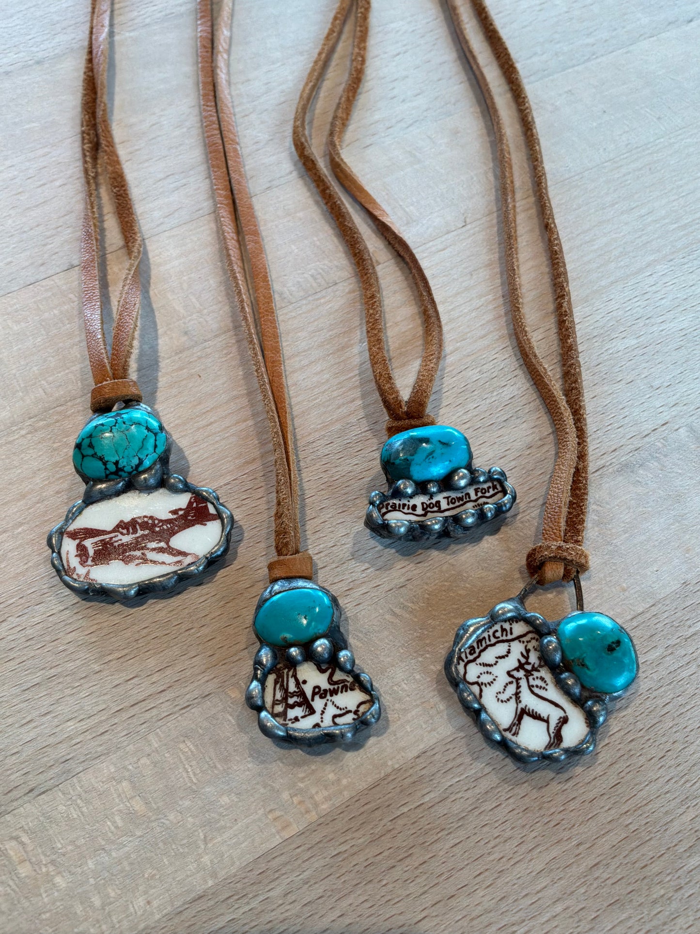 Small Bits on Leather Necklace