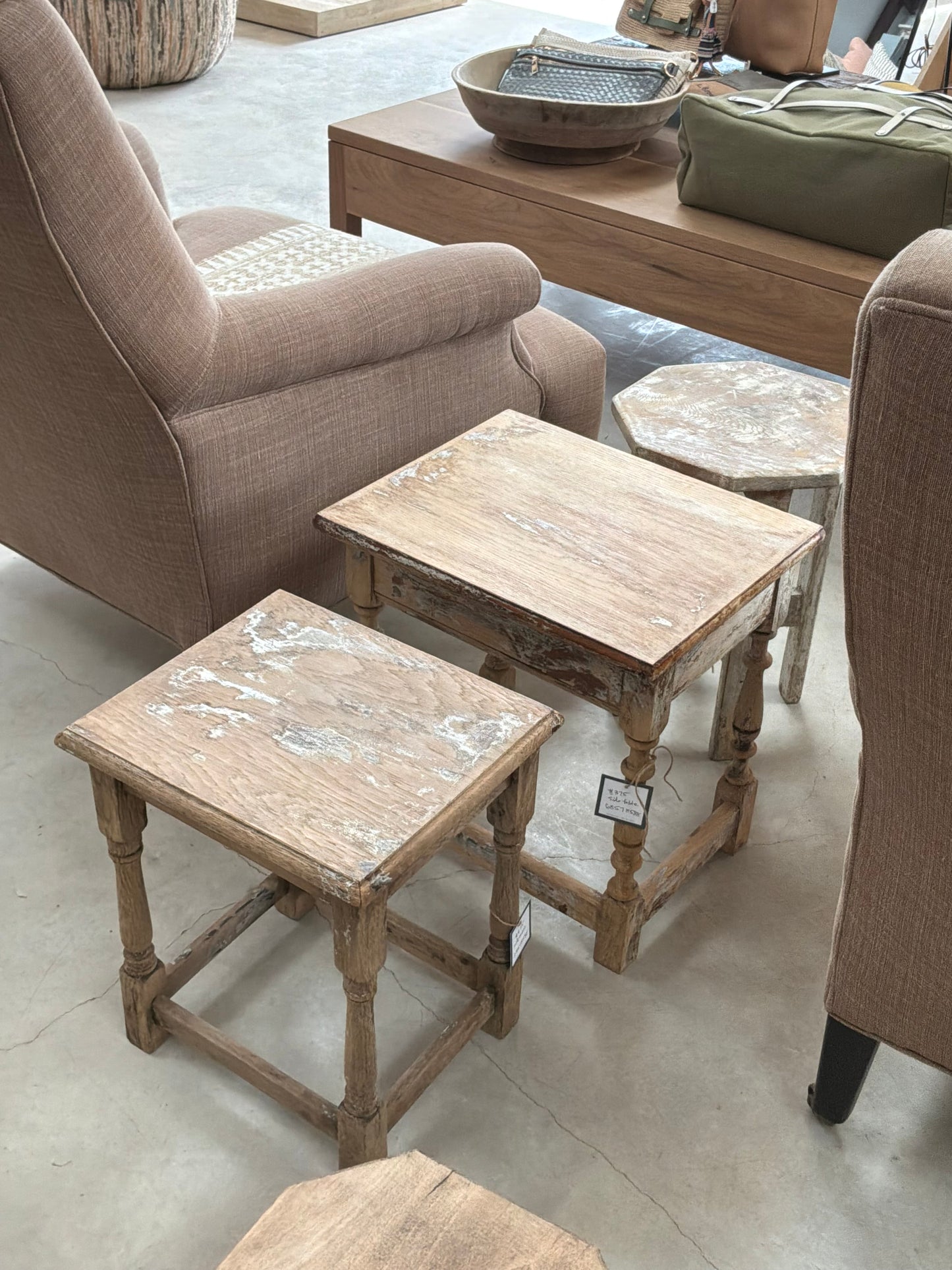 Vintage Wood Table/Stool