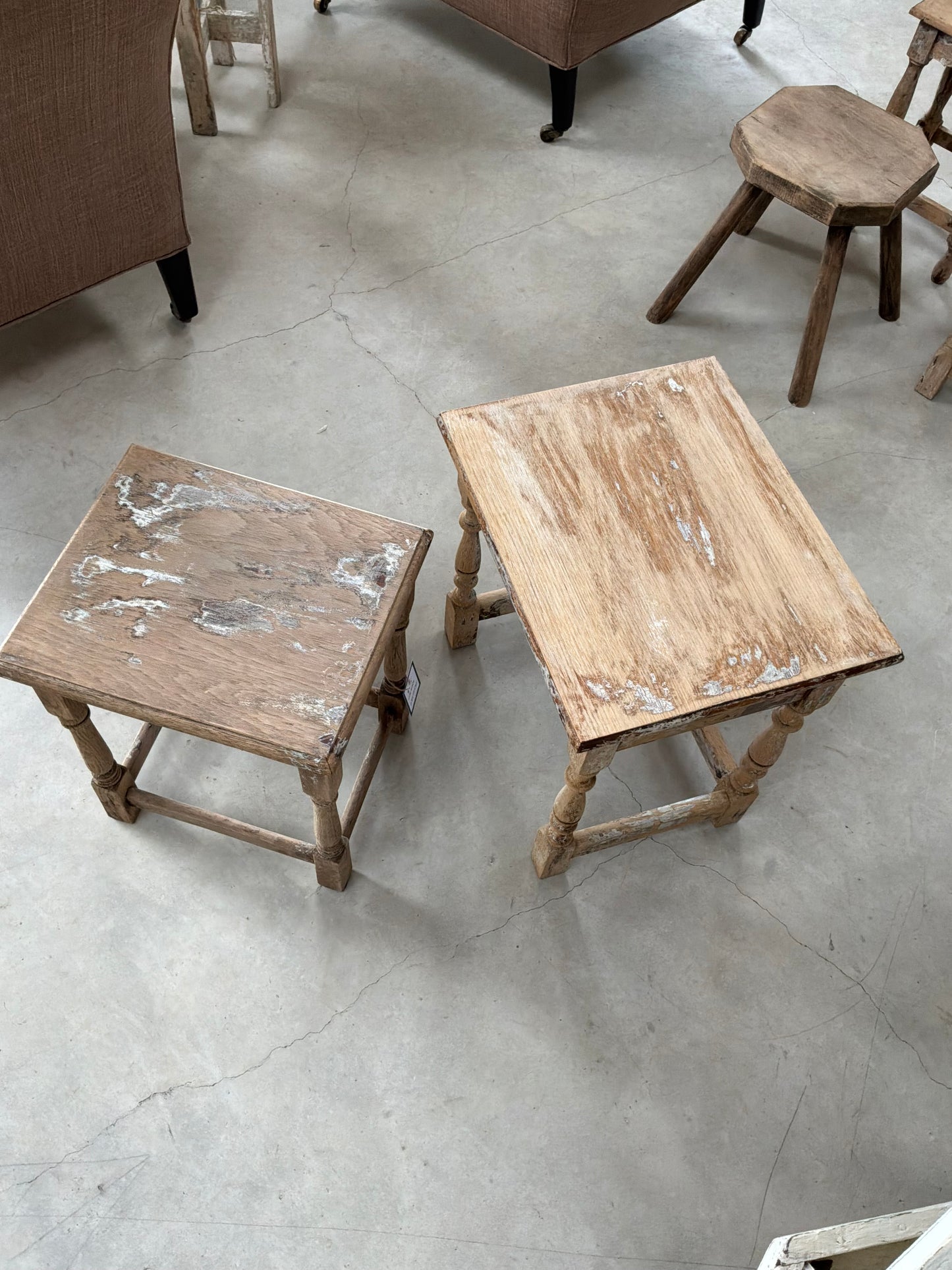 Vintage Wood Table/Stool