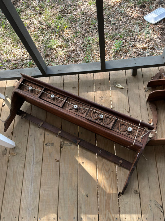Hanging Shelf with Porcelain Knobs