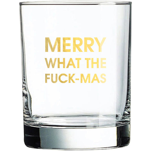 Holiday Gold Foil Rock Glasses