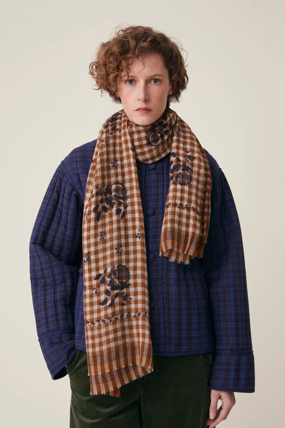 Scarf Vichy Flowers
