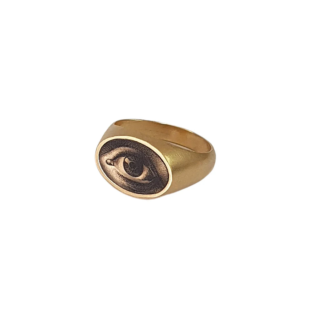 Large Oval Lovers Eye Signet Ring