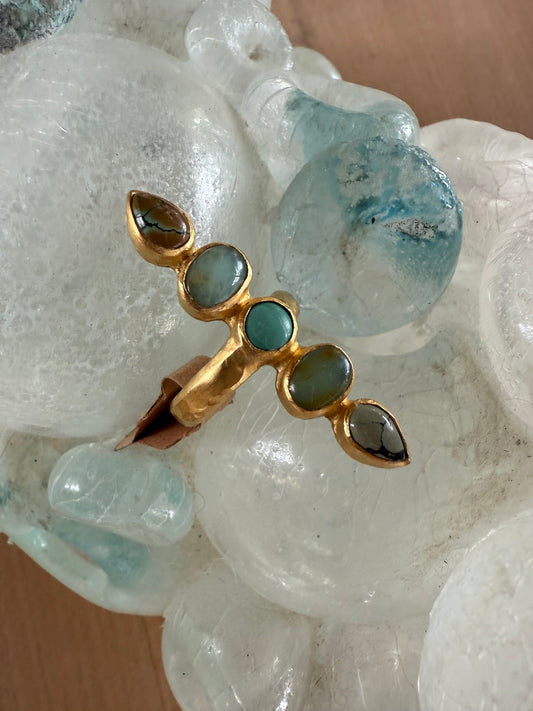 Turquoise & Peruvian Opal Ring