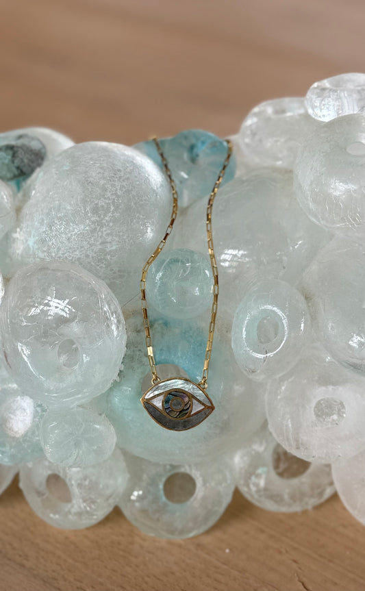 Evil Eye Shell Inlay Necklace