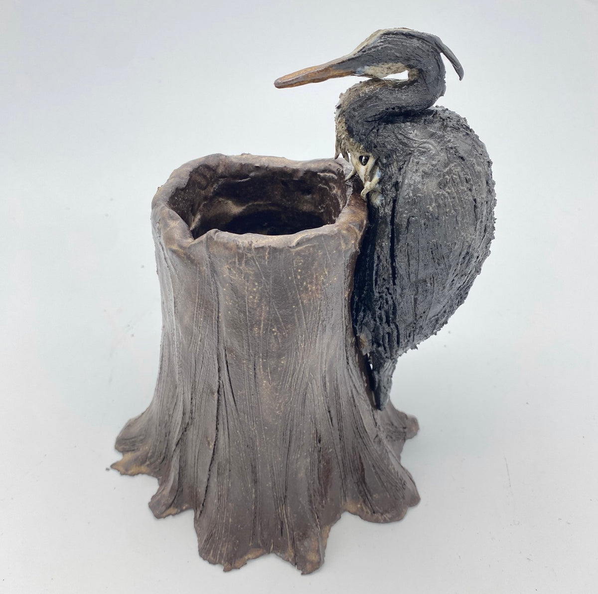 Blue Heron Vase