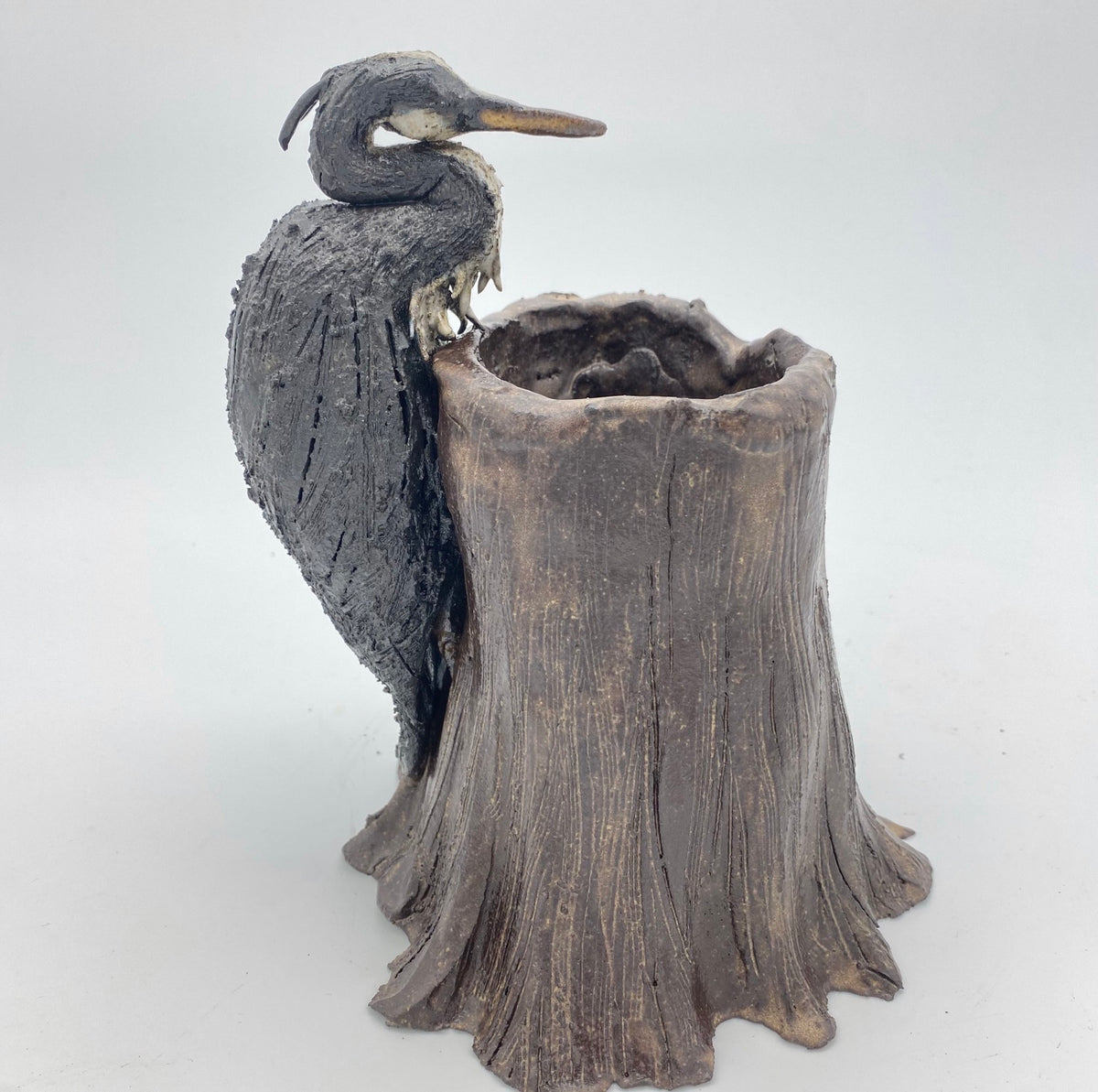 Blue Heron Vase