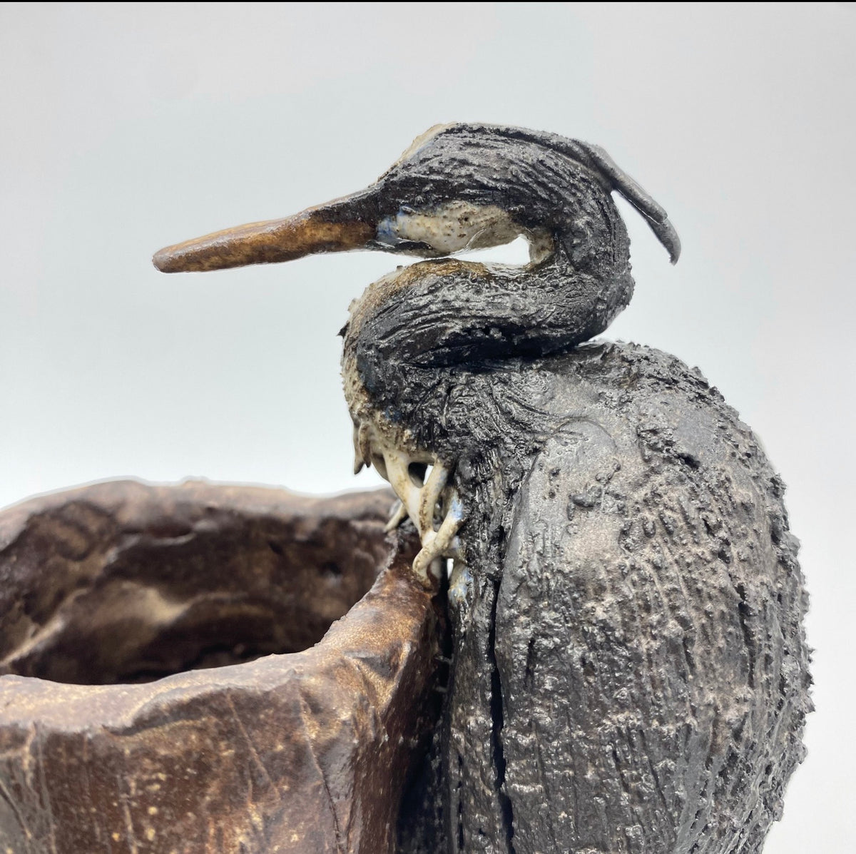 Blue Heron Vase