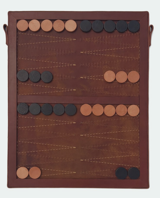 The Homestead 26 Inch Leather Backgammon Board