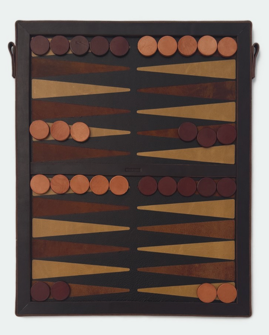 The Homestead 30 Inch Leather Backgammon Board