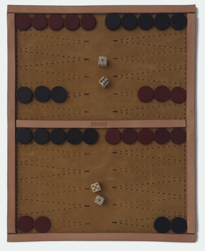 The Drifter 22 Inch Leather Backgammon Board