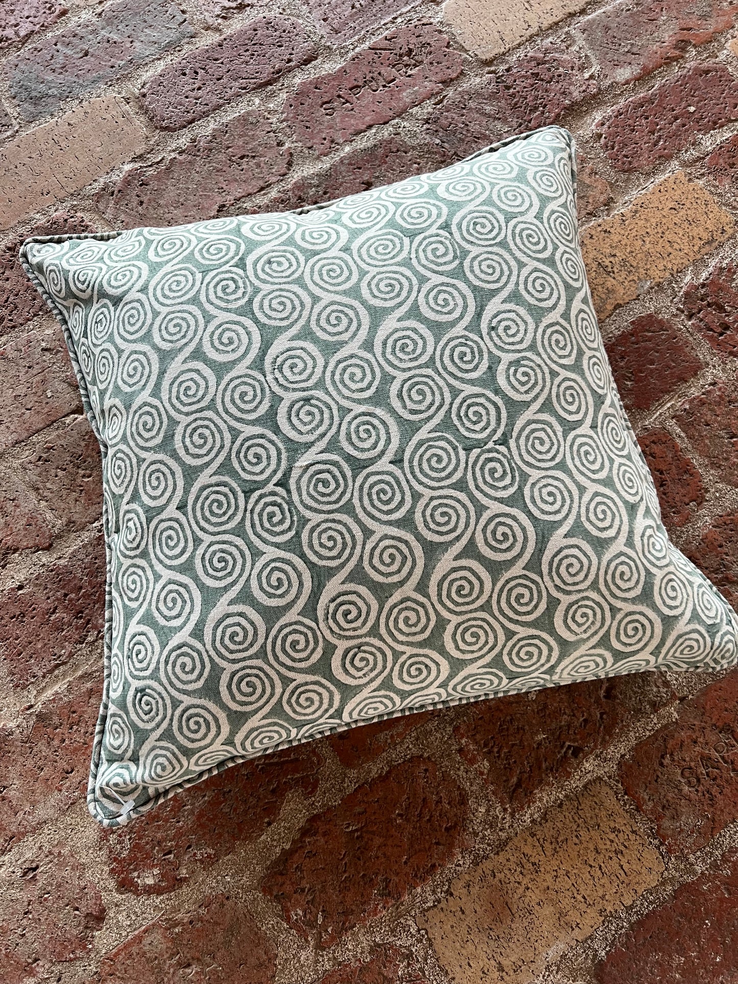 Ankara Spiral Pillow Blue