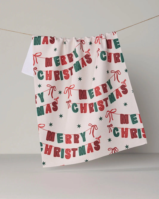 Christmas Banner Tea Towel - Holiday