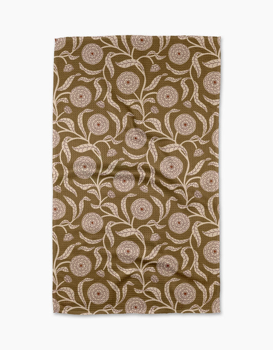 Falling Flowers Tea Towel