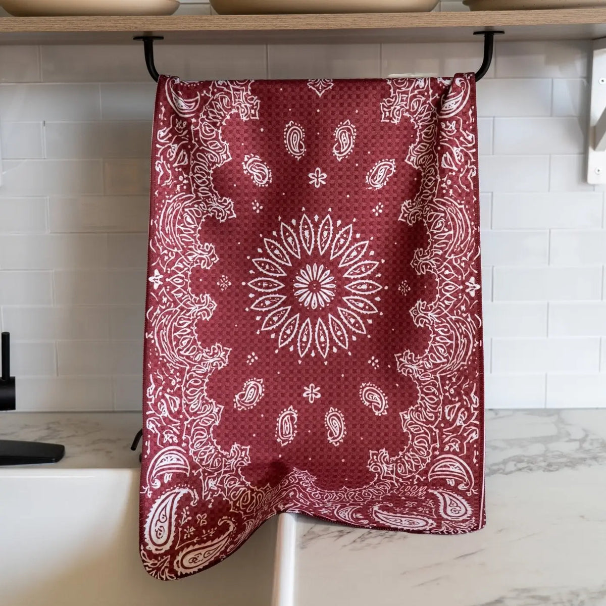 Maroon Bandana Kitchen Towel