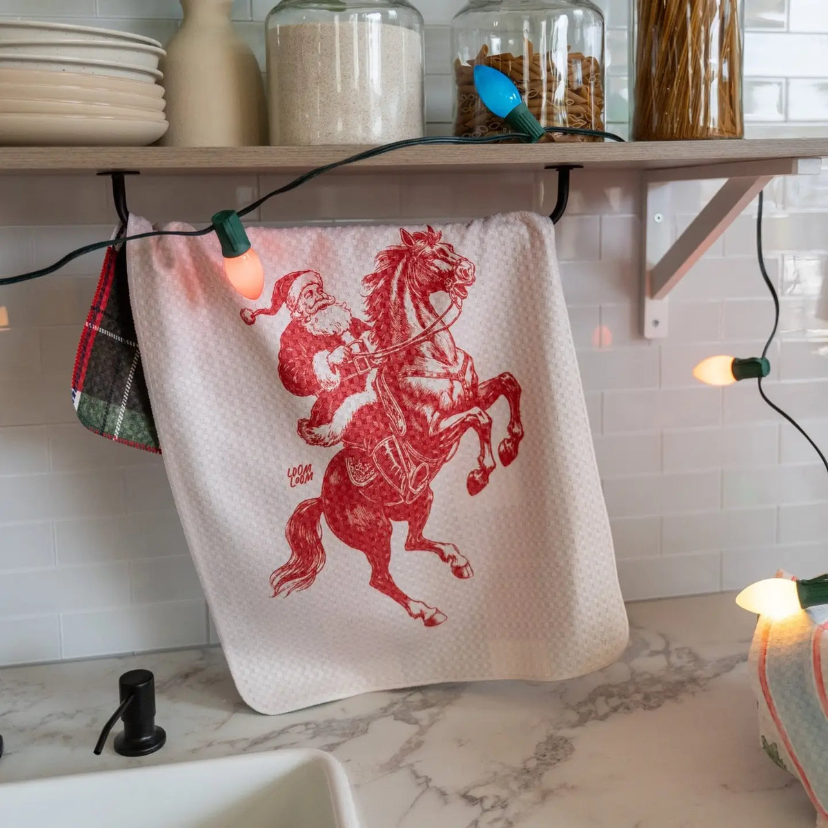 Christmas Rider Reversible Kitchen Towel