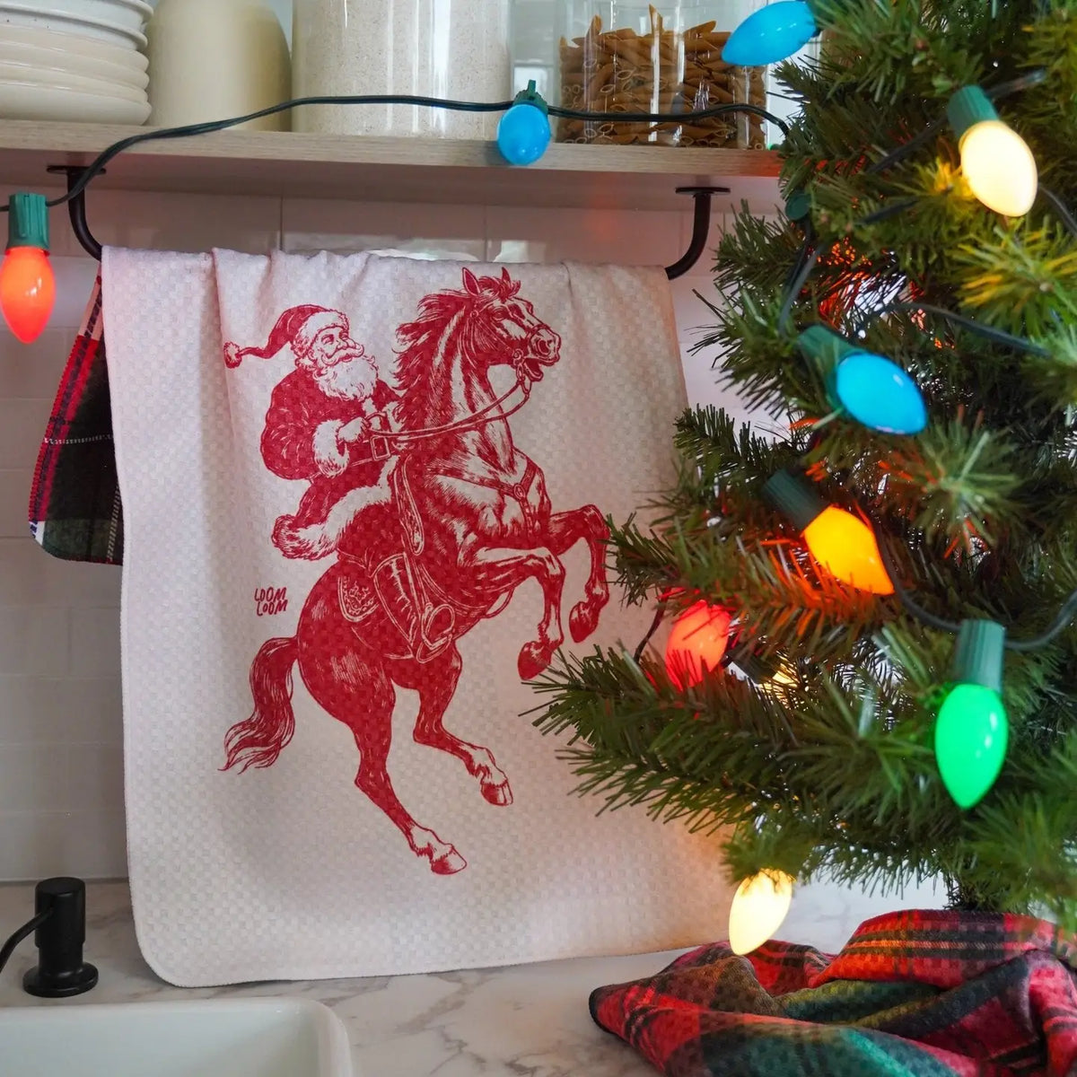 Christmas Rider Reversible Kitchen Towel