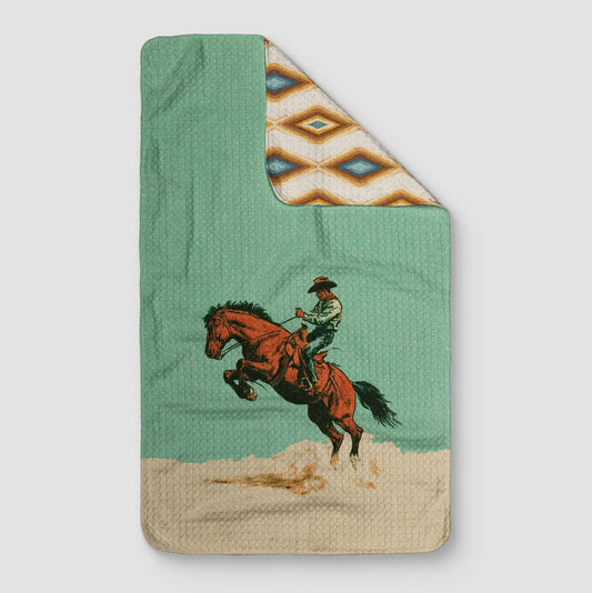 Turquoise Rider Reversible Kitchen Towel