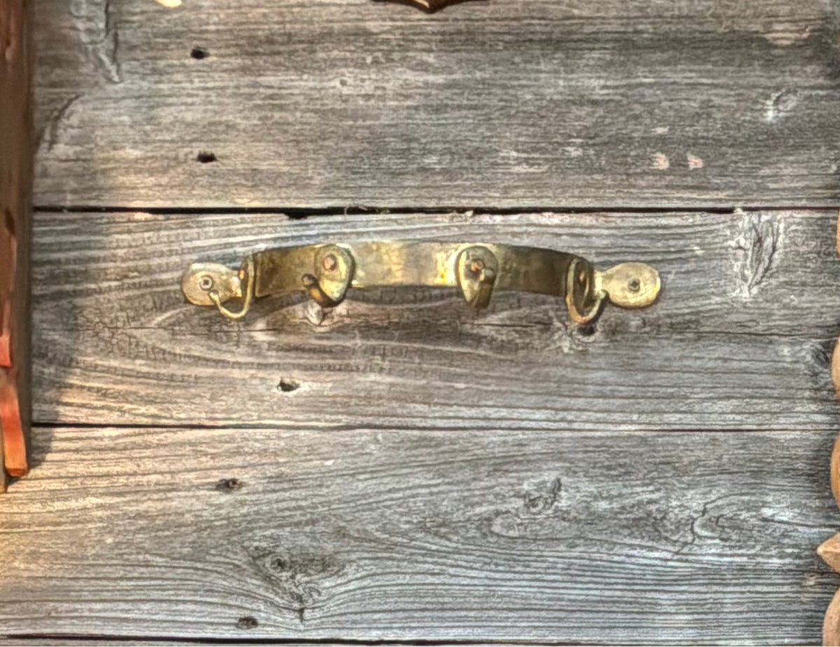 Vintage Curved Brass Wall Hook