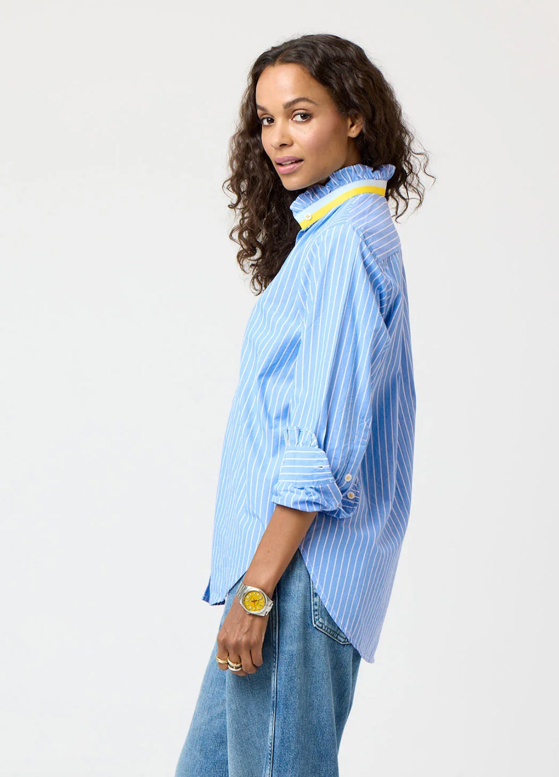 Mia Stripe Ruffle Shirt