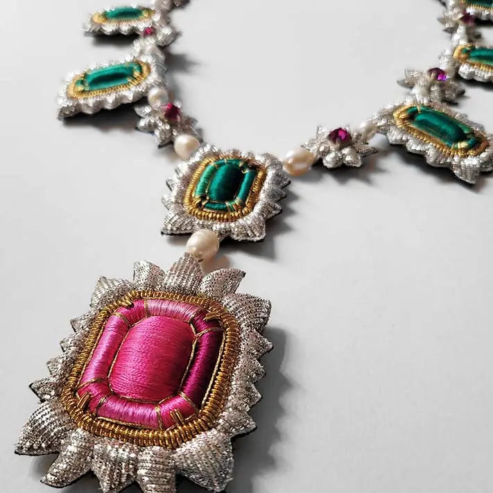 Emeralds and Rubies Queen Necklace